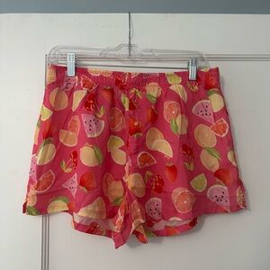 PINK fruit pajama shorts